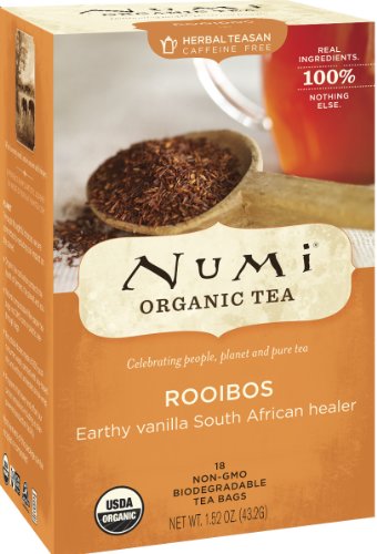 Numi orgánico del té Rooibos, hierbas Teasan, cuenta 18 bolsas de té (paquete de 3)