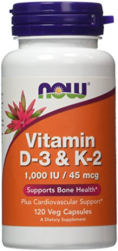 Ahora alimentos vitamina D-3 y K-2 1000 IU / K2 45mcg 120VC