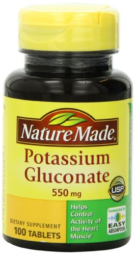 Naturaleza gluconato de potasio 550mg, 100 tabletas de (Pack de 3)