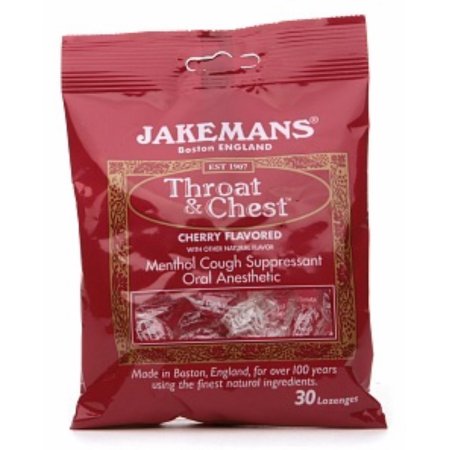 Jakemans Throat -amp- Lozenges tórax Cherry Mentol 30 ea (Pack de 4)
