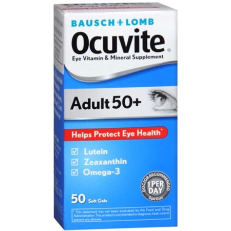 Bausch -amp- Lomb Ocuvite 50- adulto Ojo de vitaminas y minerales Cápsulas 50 ea (paquete de 4)