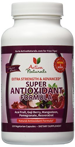 Activa Naturals Super antioxidante suplemento con Acai, Granada, mangostán, Goji, Noni y bayas hierbas - 120 Caps Veg