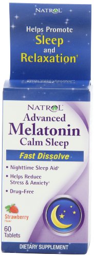 Natrol melatonina de avanzada además de ayuda para dormir, fresa, rápida disolver tabletas, cuenta 60