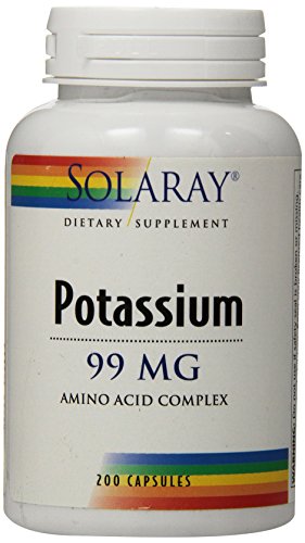 Suplemento de potasio de Solaray, 99 mg, cuenta 200