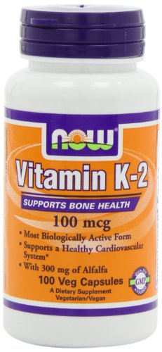 AHORA alimentos vitamina K-2, 100 microgramos, 100 Vcaps