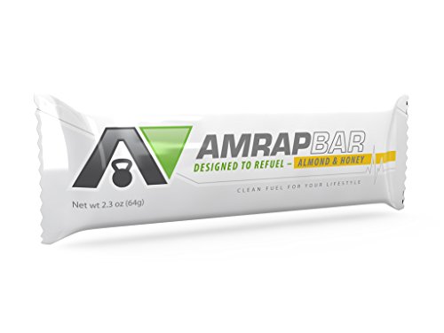 Libre de AMRAP BAR (paquete de 8) almendra y miel - 100% libre de Natural Paleo barras de proteína, Gluten, productos lácteos, trigo GMO libre, no, comida Paleo, Paleo Snack o tratar de Paleo. Su barra de energía saludable.