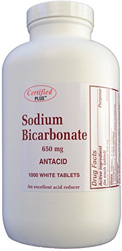 Tabletas de antiácido 650 mg de bicarbonato de sodio para alivio del ácido indigestión, acidez, estómago agrio y malestar estomacal 1000 tabletas por botella por avance farmacéutico