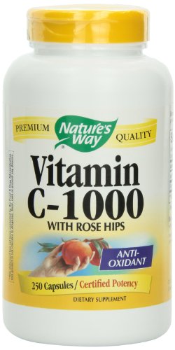 Forma vitamina de la naturaleza C 1000 con rosa mosqueta, 250 cápsulas