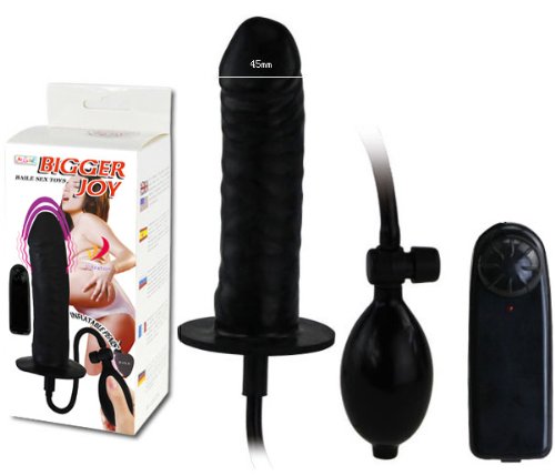 El negro máximo inflable más grande alegría vibrador vibrante consolador vibrador de Vagina o Anal Butt Plug uso, tamaño grande del pene vibrador Pump It Up y vibra intensidad ajustable