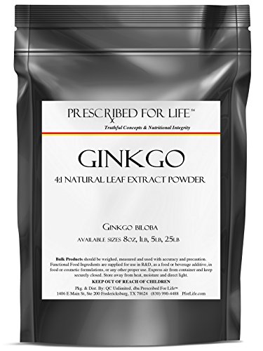 Ginkgo - 4:1 Natural Extracto de polvo de la hoja (Ginkgo biloba), 1 lb
