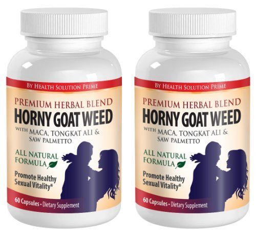 Horny Goat Weed con Maca, l-dopa, Tongkat Ali y Saw Palmetto. Apoya la salud de la próstata y de la vitalidad Sexual (120 cápsulas)
