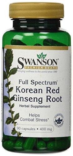 Raíz de Ginseng Rojo Coreano de amplio espectro Swanson Premium 400 mg, 90 cápsulas