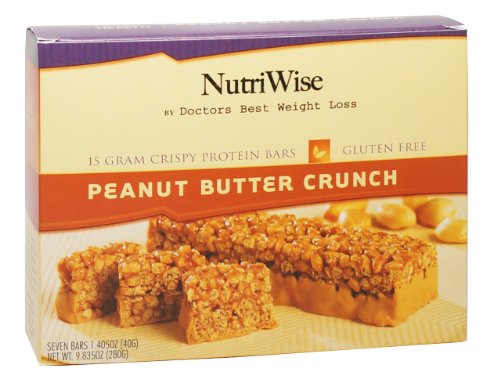 NutriWise - barras de proteína de maní mantequilla Crunch dieta (7 bares)