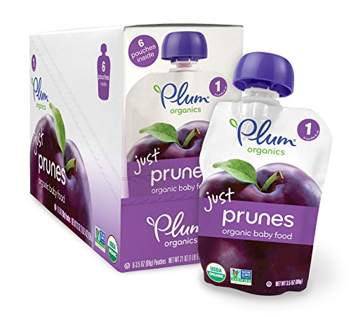 Plum Organics Baby solo fruta, ciruelas, bolsas de 3,5 onzas (Pack de 12)