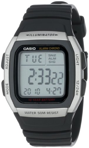 Casio hombres alarma cronógrafo deporte Digital reloj #W96H-1AV