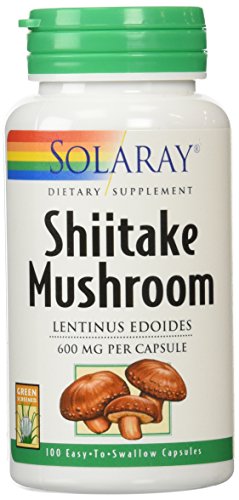Cápsulas de seta de Solaray Shiitake, 600 mg, 100 cuenta