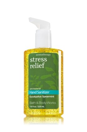 Baño &amp; cuerpo obras eucalipto menta verde aromaterapia estrés socorro tamaño completo Hand Sanitizer Gel anti-bacterial 7.6 fl oz