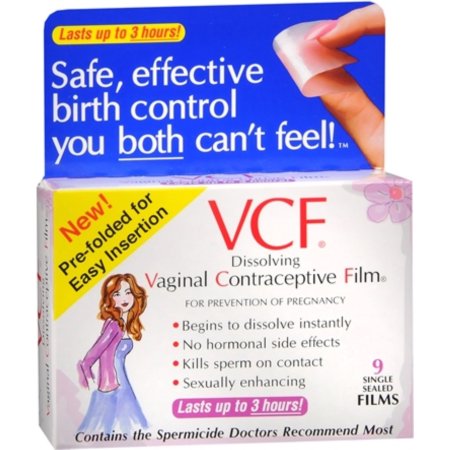 Peliculas vaginal anticonceptivo 9 cada uno paquete de 6