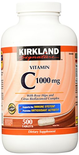 Firma de Kirkland vitamina C 1000 Mg con rosa mosqueta 500 tabletas