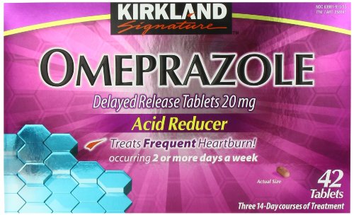 Kirkland Signature omeprazol retrasa lanzamiento, reductor de ácido tabletas 20 mg, 42 cuenta