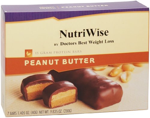 NutriWise - barras de proteína de dieta de mantequilla de cacahuete (7 bares)