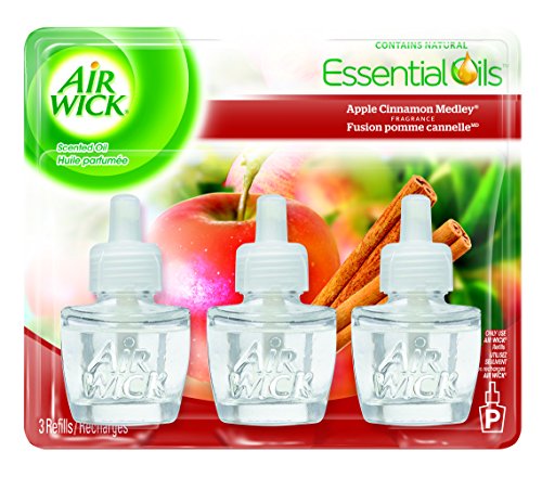 Mecha de aire perfumado aceite Triple recarga relajación, manzana canela Medley, 0,67 onzas contenedores