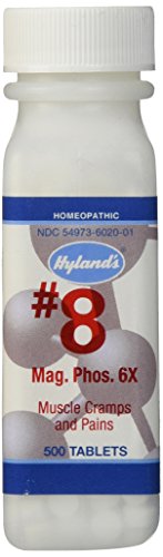 Célula de Hyland's sales #8 Magnesia fosfórica 6 X tabletas, alivio Natural homeopático de calambres musculares y dolores, cuenta 500