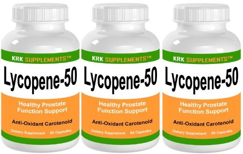 3 botellas de licopeno 50mg 270 capsulas Total KRK suplementos