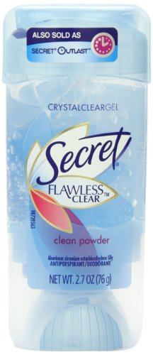 Gel claro claro impecable secreto limpiar polvo olor antitranspirante y desodorante 2,7 onzas (paquete de 4)