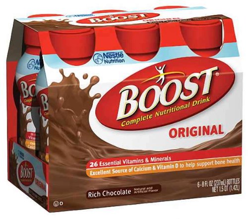 Bebida de la energía nutricional de Boost, rico Chocolate, 8 onzas de la botella (paquete de 24)
