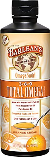 Remolino naranja crema Omega Total de Barlean, 16 onzas