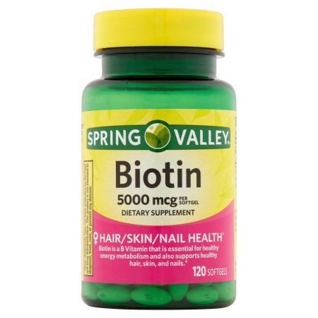 Spring Valley Biotina cápsulas blandas, 5000 mcg, 120 recuento