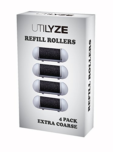 UTILYZE rodillos de relleno para pie electrónico archivo CR-500B y CR-700B Pedicure removedor del callo, Extra grueso, paquete de 4 (negro)