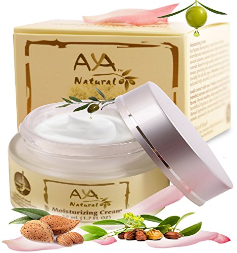 Crema facial hidratante crema de día Natural - Premium vegano cara y cuello cuidado 1.7 oz - mezcla de aceites de karité, Jojoba, oliva, aguacate y almendras