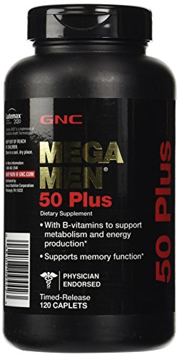 GNC Mega Men 50 Plus tabletas, cuenta 120