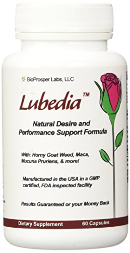 Lubedia 9-ingrediente de la Libido, el rendimiento y la resistencia Support Formula con Horny Goat Weed, Maca, Macuna Pruriens