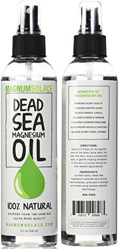 ACEITE de magnesio 100% puro Natural del mar muerto minerales - fuente excepcional de #1 - hechos en Estados Unidos - grande 8 Oz