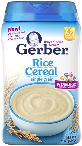 Cereal de bebé Gerber, arroz, tamaño de 16 onzas: 16 onzas FlavorName: arroz, modelo: 7050