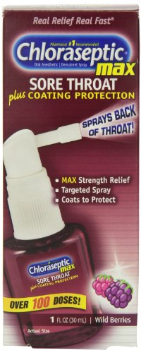 Chloraseptic Max fuerza Spray, bayas silvestres, paquete de 1 onza