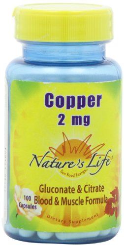 Vida de la naturaleza cápsulas, 2 Mg, 100 cuenta de cobre