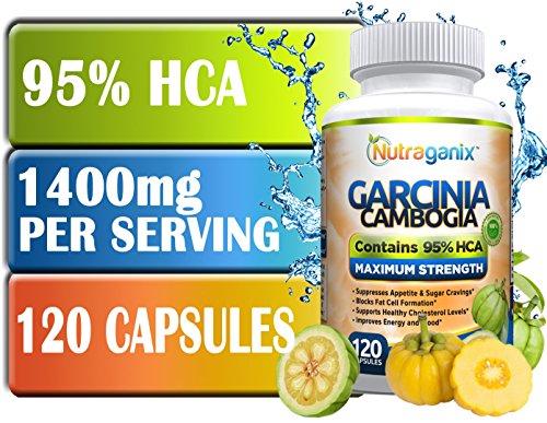 Puro 95% HCA Garcinia Cambogia 120 vegetales cápsulas fuerza máxima - bloquear carbohidratos, suprimir el apetito, mejorar la energía y estado de ánimo | Pérdida de peso natural | EBook gratis!
