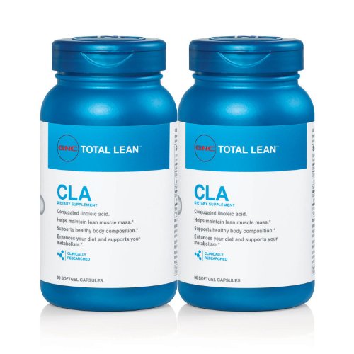 GNC Total Lean CLA dieta suplemento, cuenta 90 x 2 botellas