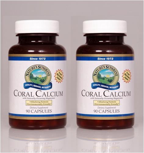 Apoyo de naturessunshine Coral calcio huesos salud 90 cápsulas (paquete de 2)
