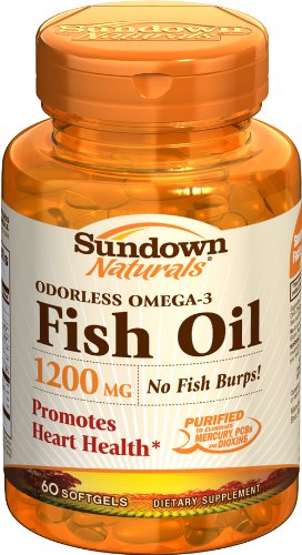 Sundown Naturals aceite de pescado con Omega-3 Natural, 1200mg, cápsulas 85 blandas