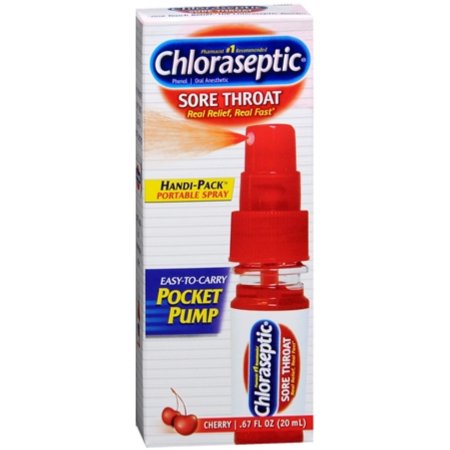 Chloraseptic Spray para la garganta del bolsillo de la bomba de cereza 067 oz (paquete de 2)