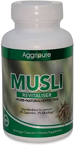 #1 ayurvédica hierbas para Salud Sexual - Libido Boost para hombres y mujeres - 250 Mg de polvo de raíz de Musli con saponinas del 3% y 2% Mucliage, 60 Vcaps