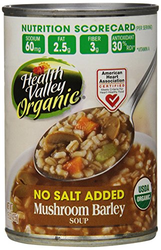 Salud Valle orgánica sin sal agregada sopa de cebada de seta, 15 onzas (Pack de 12)