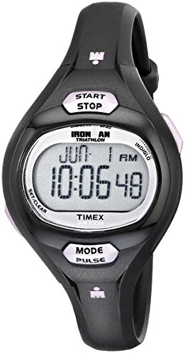 Timex T5K187 Ironman pulso calculadora negro púrpura resina correa Watch de Women