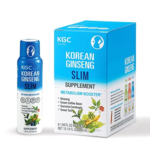 KGC SLIM SHOT bebida, Natural, Cheong Kwan Jang Ginseng rojo coreano, Slim, 100% energía Natural y aumentador de presión del metabolismo, pérdida de peso saludable, azúcar gratis, bebida de la energía (paquete de 6)
