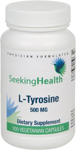 L-tirosina | Mejor L-tirosina aminoácido nutricional suplemento 500 mg | 100 fácil de tragar cápsulas vegetarianas | Busca salud